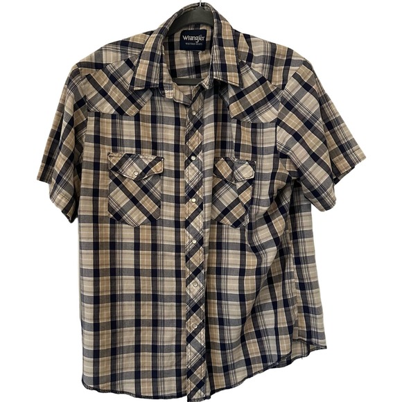 Wrangler Other - Wrangler Mens Western Short Sleeve Plaid Pearl Snap Shirt